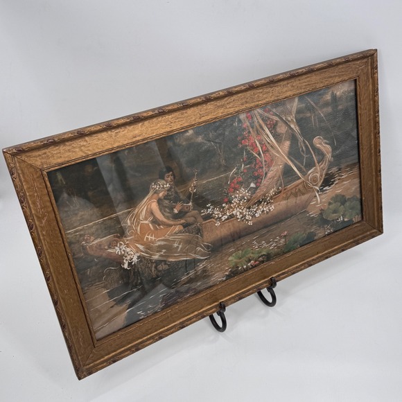 Antique Hand-Colored Bridal Song Print C.D. Weldon Campbell Art Co Framed - Picture 3 of 15